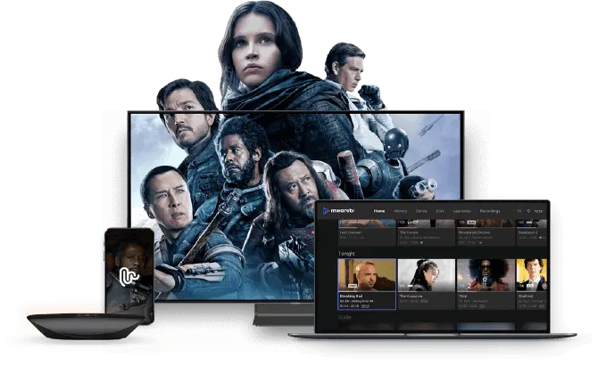 Home 1 Televisores inteligentes mostrando interfaces de IPTV con múltiples aplicaciones y canales como Netflix, Live TV, YouTube y ShowBox en diferentes pantallas, mejor iptv España